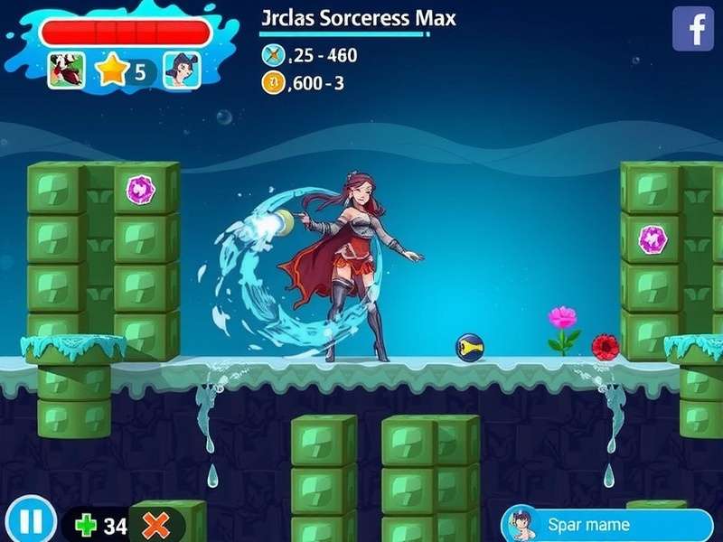 Splash Sorceress Max gameplay screenshot showing water magic effects